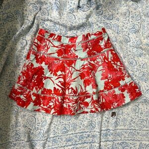 Banana Republic Red & Mint Floral Skirt